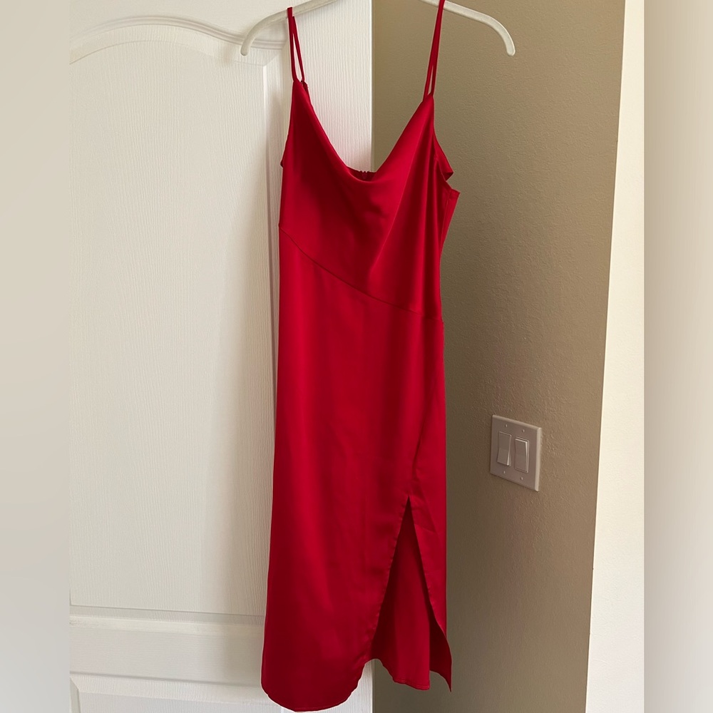 Red satin dress (small)